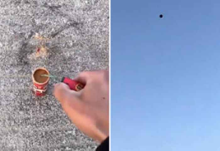 Man Demonstrates Increasingly Larger Fireworks By Sending Pots and Pans Into the Sky