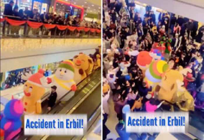 Moving Walkway Accident Leads to Pileup of Mascots