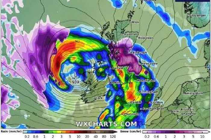 Hour-by-hour forecast as Storm Eowyn set to batter the UK with ferocious 90mph gusts