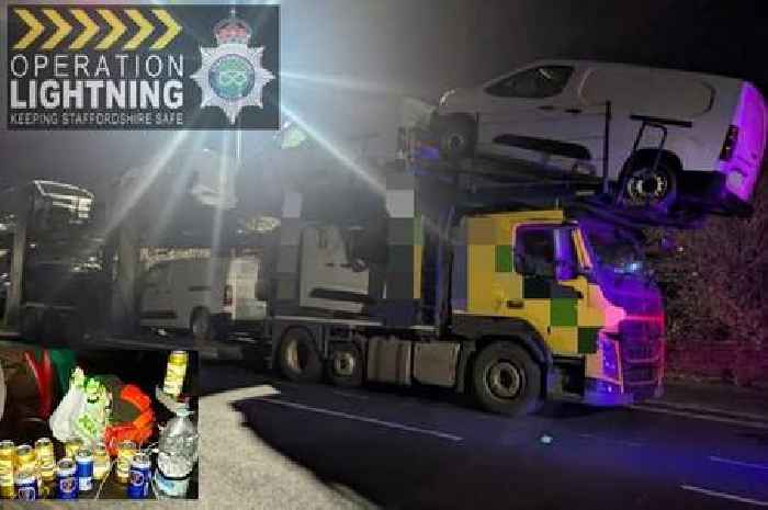 HGV loaded with vans 'all over M6' before ignoring red light in Stoke-on-Trent