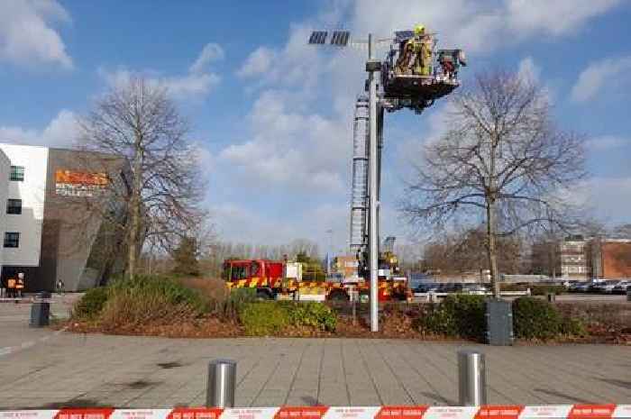 Solar panels removed after firefighters tape off Newcastle College car park