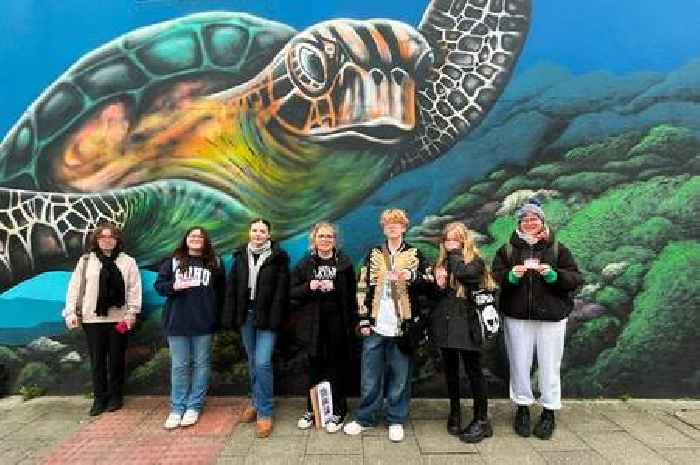 Teen 'art activists' transform seaside town with street art