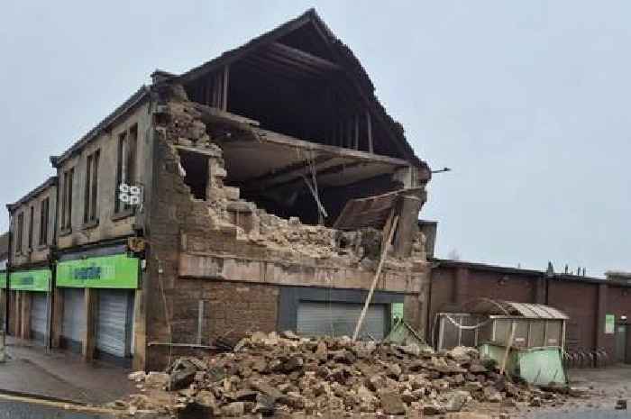 Co-op building collapses in Denny as Storm Éowyn batters town