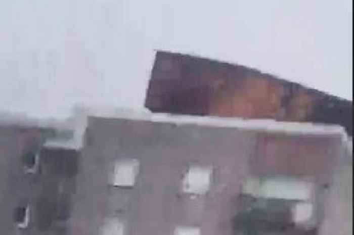 Watch horror moment Storm Eowyn blows the roof off East Kilbride flats