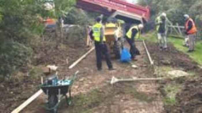 Volunteers turn old rail track into walking route