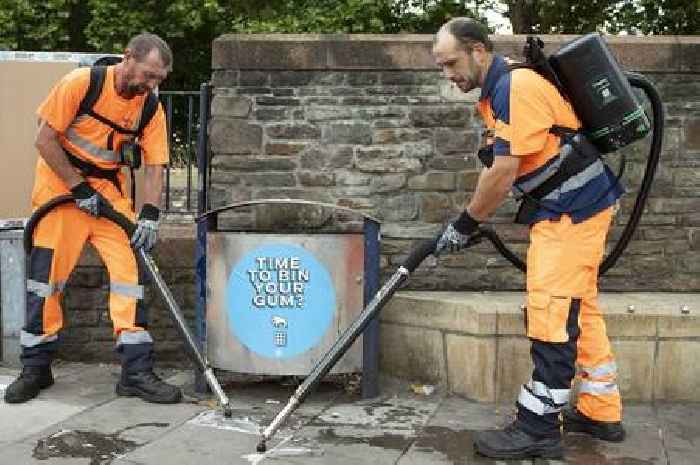 Bristol removes enough gum to cover Ashton Gate Stadium field