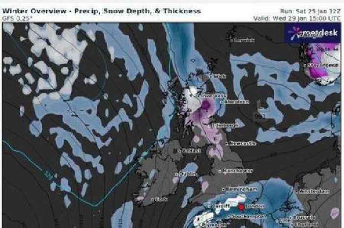 New UK weather maps show exact date snow bomb to hit in days