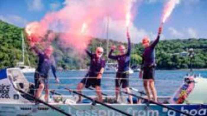 Rowers complete six-week 'battle' across Atlantic