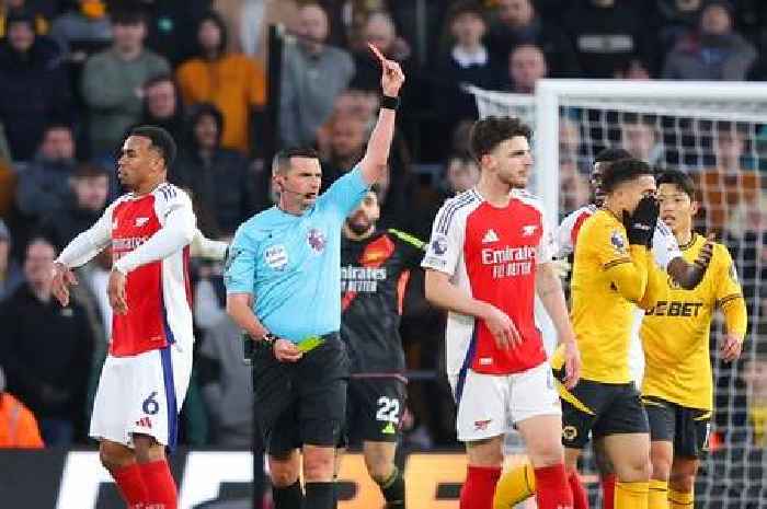 Arsenal get fresh Michael Oliver referee verdict after second red card in Wolves game