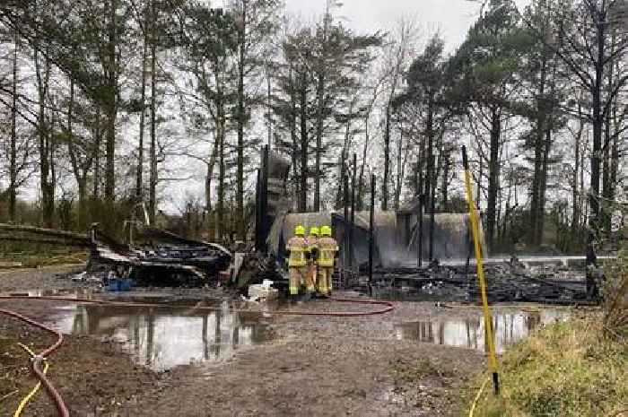 Caravan and shed destroyed in fire near Welsh seaside resort