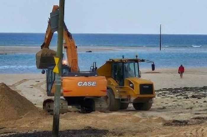 Gorgeous UK beach sees tonnes of sand taken by diggers and people are fuming