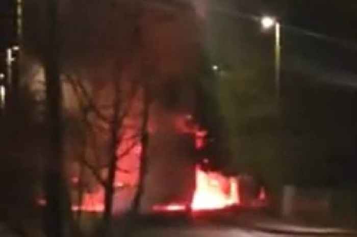 Terrifying moment lorry engulfed in flames on Scots road caught on camera