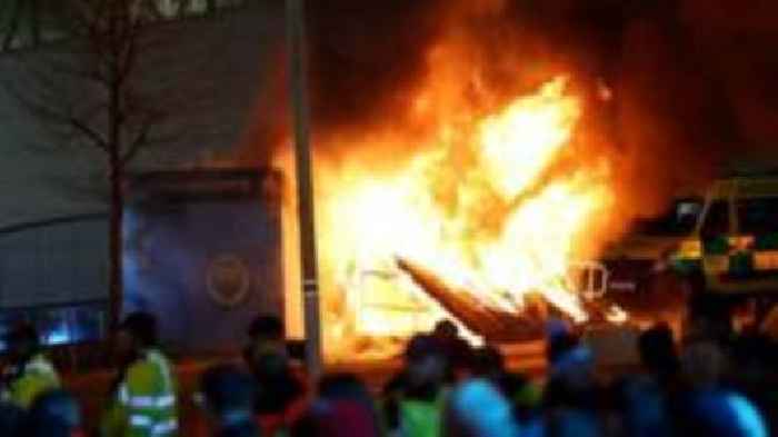 Fire at Etihad Stadium before Champions League game