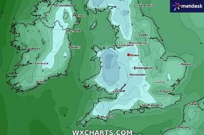 Stoke-on-Trent weather maps turn icy blue as 'hours of snow' in the forecast