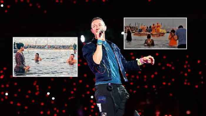 Coldplay’s Chris Martin and GF Dakota Johnson take a dip at Maha Kumbh 2025