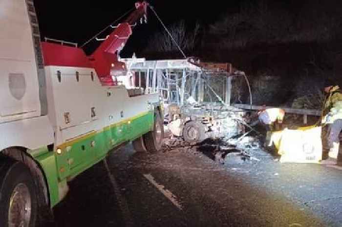 A30 closed again after bus fire