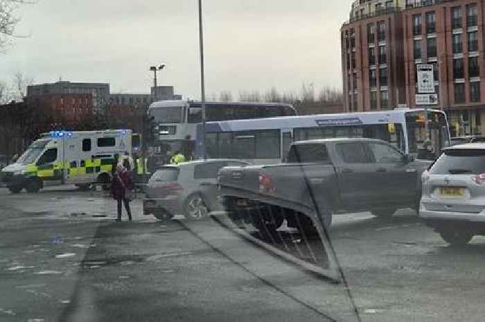 Man rushed to hospital after being hit by bus on busy Glasgow street