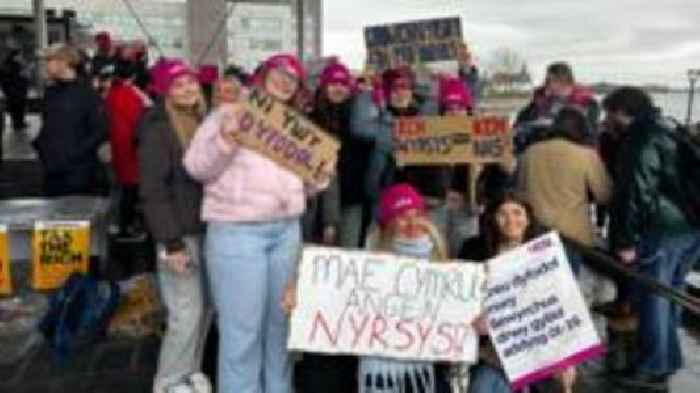 Protesters call on Senedd to help save uni jobs