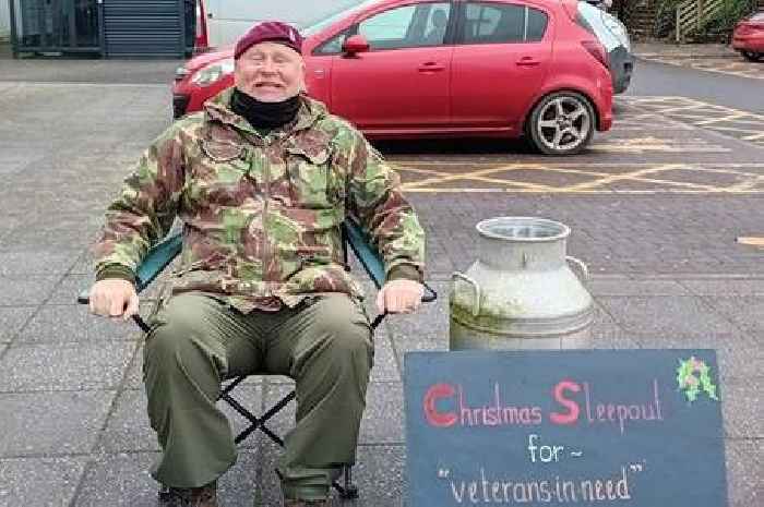 Former serviceman raises more than £2,500 for veterans' charity after sleeping rough for four nights