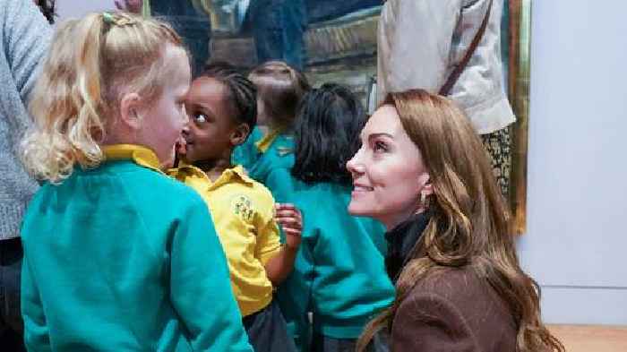 Kate joins young children on school trip