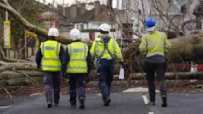 NI electricity workers join Storm Éowyn repairs in RoI