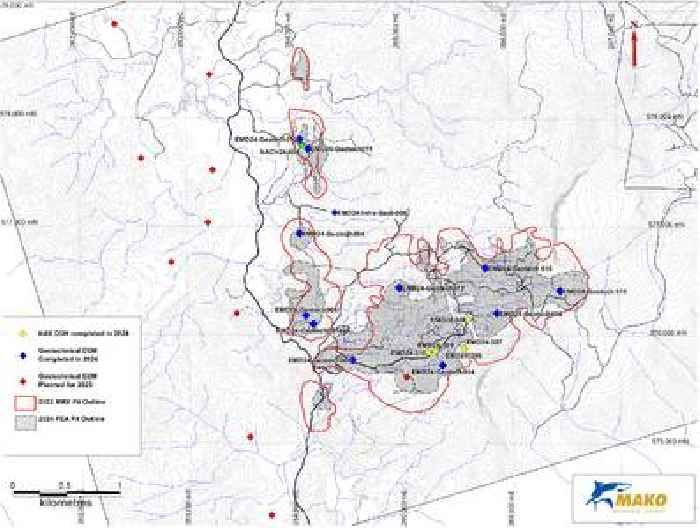 Mako Mining Intersects 2.93 g/t Gold over 15.4 metres (ETW) at Eagle Mountain and 3.73 g/t Au over 31.5 m at the Salbora Deposit as Part of a Geotechnical Drill Program