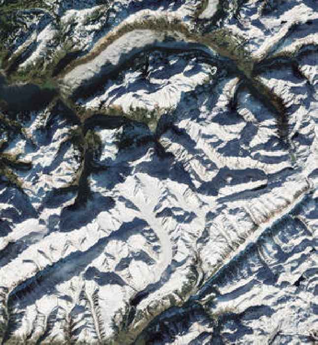 Earth from Space: Snow-capped Swiss Alps