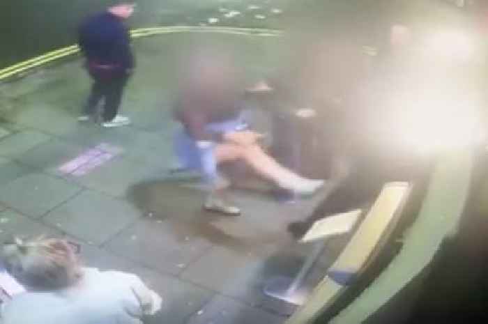 Shocking CCTV shows woman kick bouncer in drunken brawl outside Scots pub