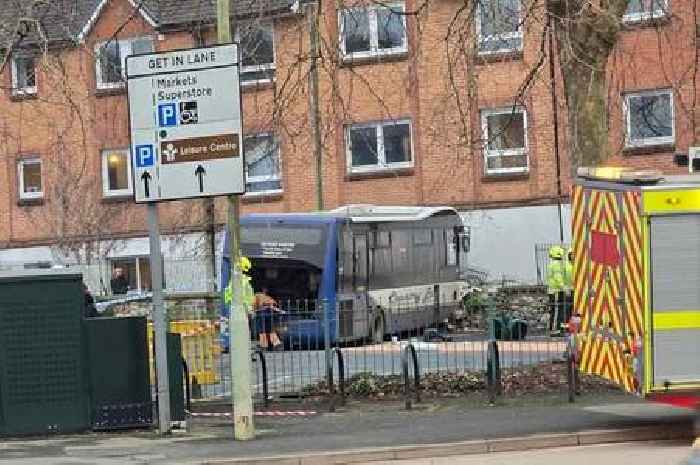 Live: Bus smashes into building in Newton Abbot town centre