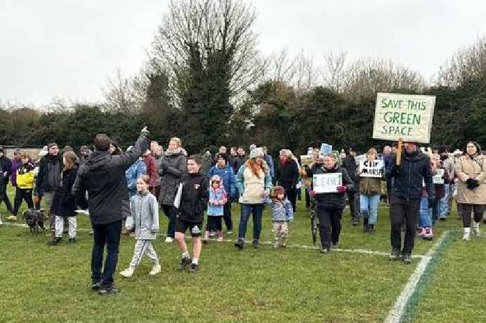 Protesters rally against 3G football pitch on Louth's Wood Lane playing field