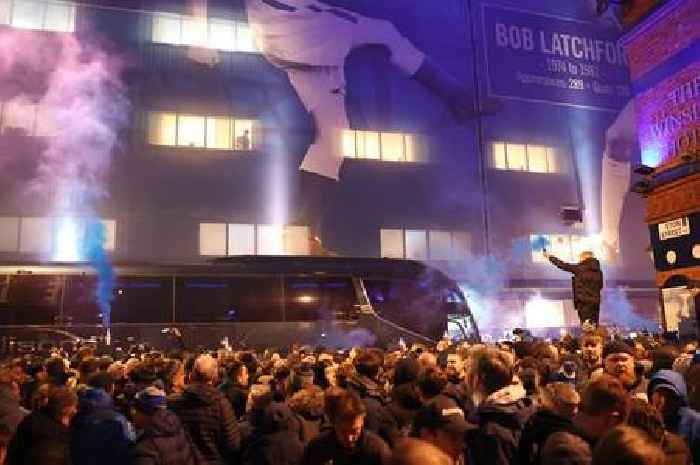 Everton fans pack the streets as Liverpool's team bus given hostile welcome