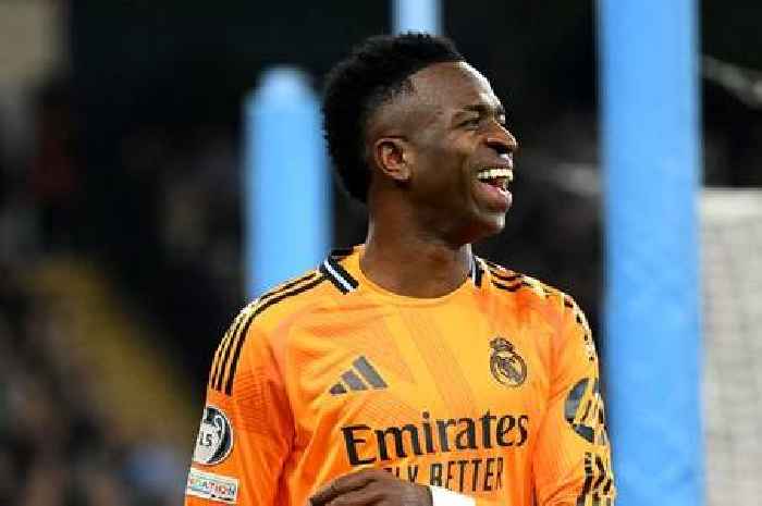 Man City fans' banner backfires as laughing Vinicius Jr gives savage Real Madrid response