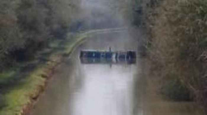 Coventry canal blocked by sunken barge