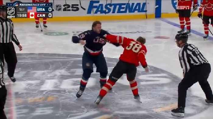 Ice hockey match between USA and Canada has three fights in first nine seconds