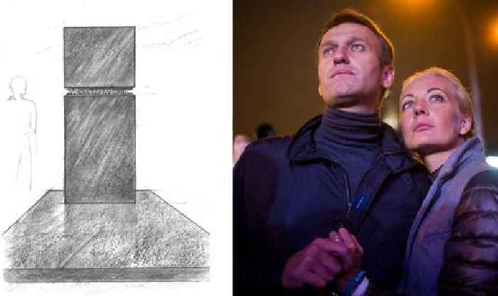 Navalny's widow pays tribute on anniversary of his death - as supporters help choose design for tombstone