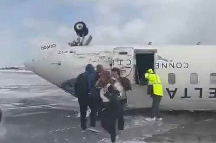 Delta Air Lines plane crash passengers filmed fleeing jet after horror incident at airport