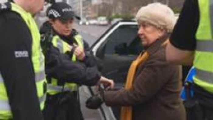 Woman, 74, first to be arrested under abortion protest law