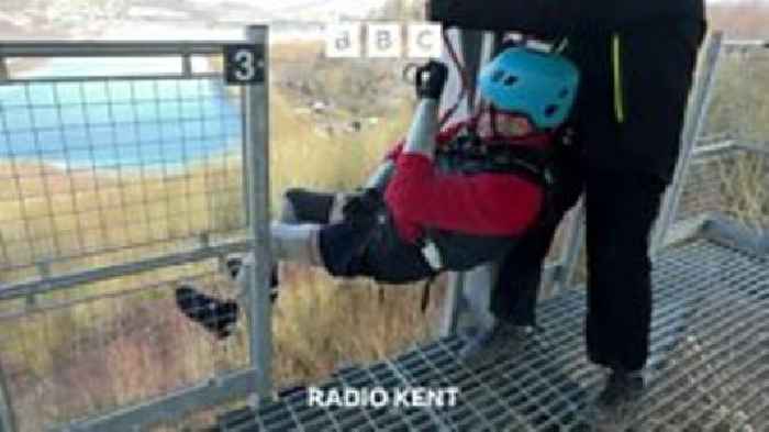 Daredevil challenge with prosthetic hands and legs