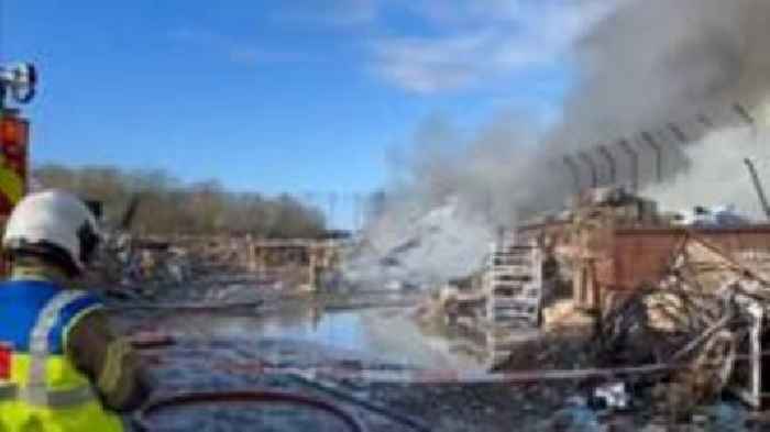 Firefighters at large refuse blaze on industrial estate