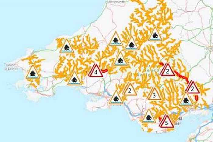 7 flood warnings and 30 alerts in Wales after more than 12 hours of heavy rain