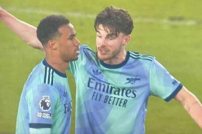 Declan Rice angrily confronts Gabriel after Arsenal see title hopes burn out at Nottingham Forest