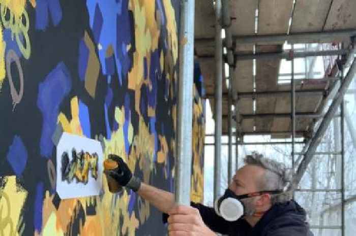 Newton Abbot’s giant mural takes root with help from local students