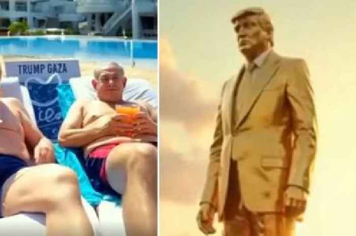 Donald Trump posts AI video of Gaza beach resort with golden statue of himself