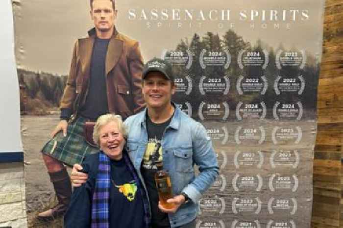 Outlander fan, 83, delighted as she finally meets idol Sam Heughan