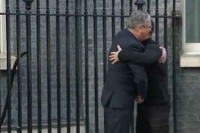 Volodymyr Zelensky greeted by Keir Starmer with hug after Donald Trump meeting