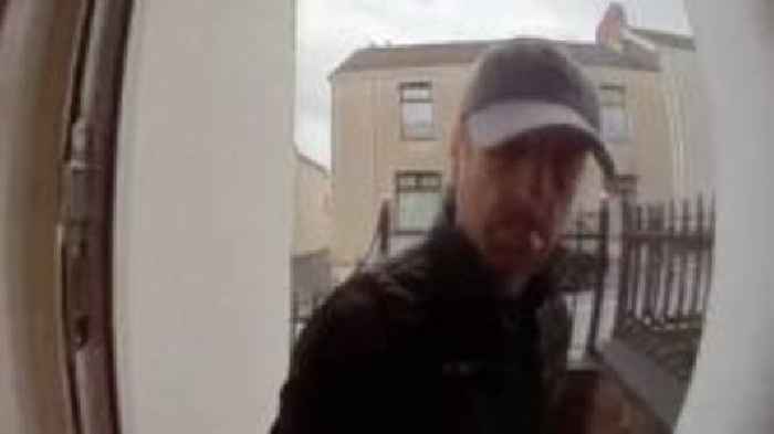 Doorbell camera shows moment murderer leaves home