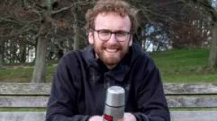 The man having cups of tea with strangers