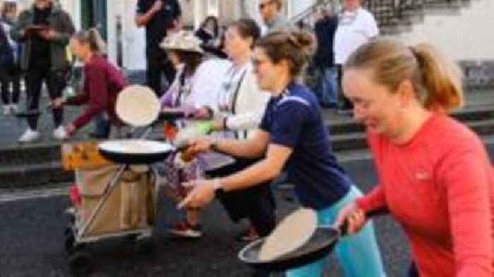 Pancake flipping races captured across south