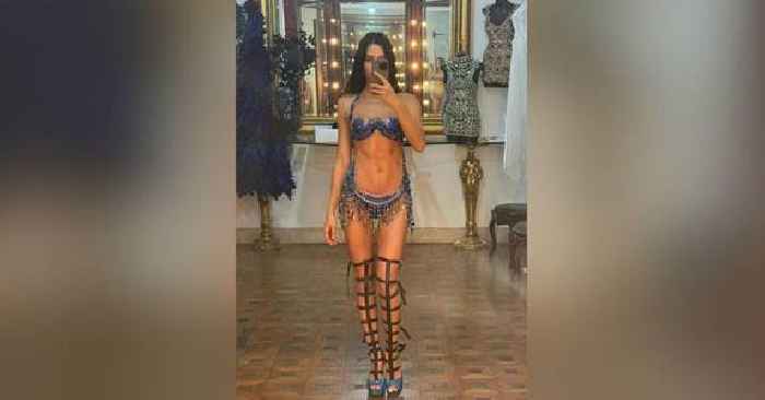 Irina Shayk Shows Tons of Skin in Revealing Bedazzled Costume for Carnival Debut: Photos