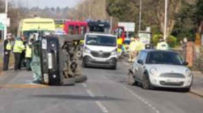 Man injured after vehicle crashes into parked car